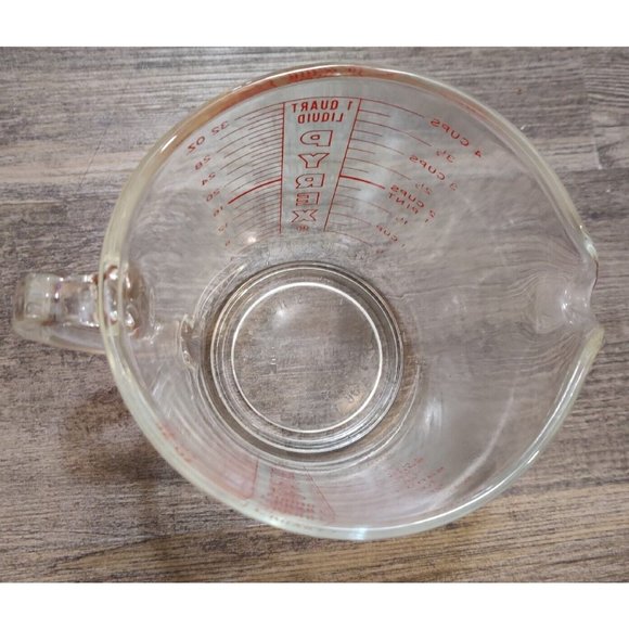 Vintage PYREX #532 4 Cup 32 oz 1 QT Red Lettering Measuring Cup - Picture 3 of 5